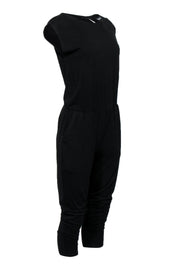 Current Boutique-Eileen Fisher - Black Short Sleeve Skinny Jumpsuit Sz XXS