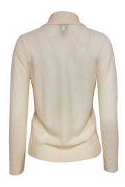 Current Boutique-Eileen Fisher - Cream Knit Wool Open Front Cardigan Sz PP