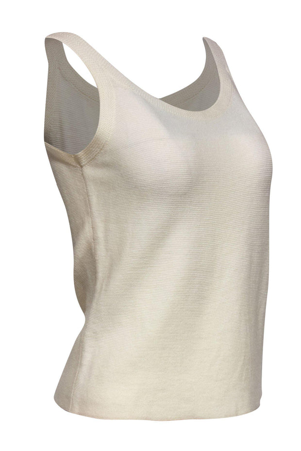 Current Boutique-Eileen Fisher - Cream Knit Wool Tank Sz PS