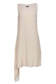 Current Boutique-Eileen Fisher - Cream Silk Shift Dress w/ Asymmetric Hem Sz S