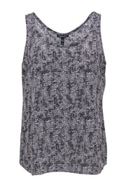 Current Boutique-Eileen Fisher - Gray Printed Silk Tank Sz M