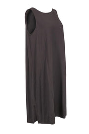 Current Boutique-Eileen Fisher - Gray Silk Sleeveless Shift Dress Sz L