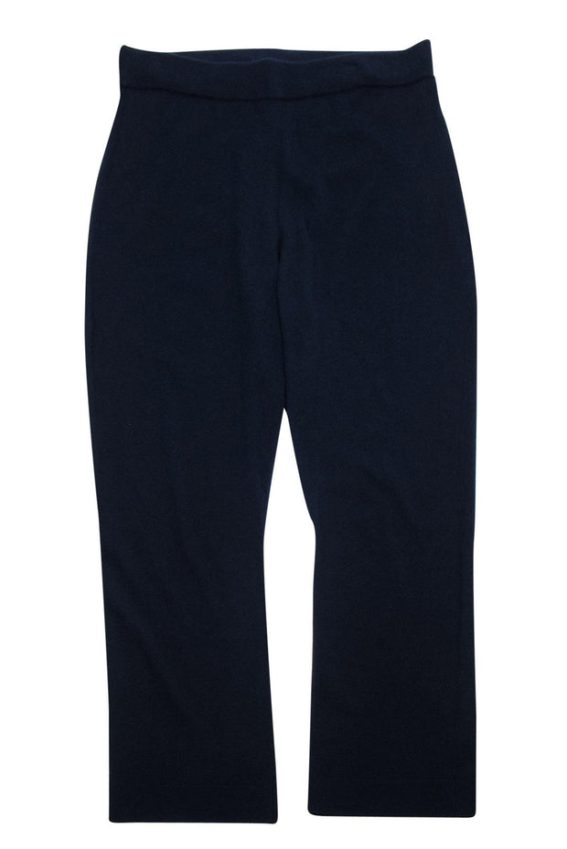 Current Boutique-Eileen Fisher - Knitted Navy Pull-On Pants Sz L