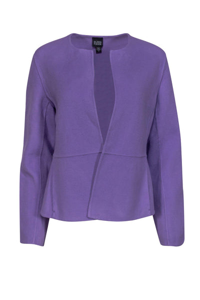 Current Boutique-Eileen Fisher - Lavender Open Front Fleece Jacket Sz XS