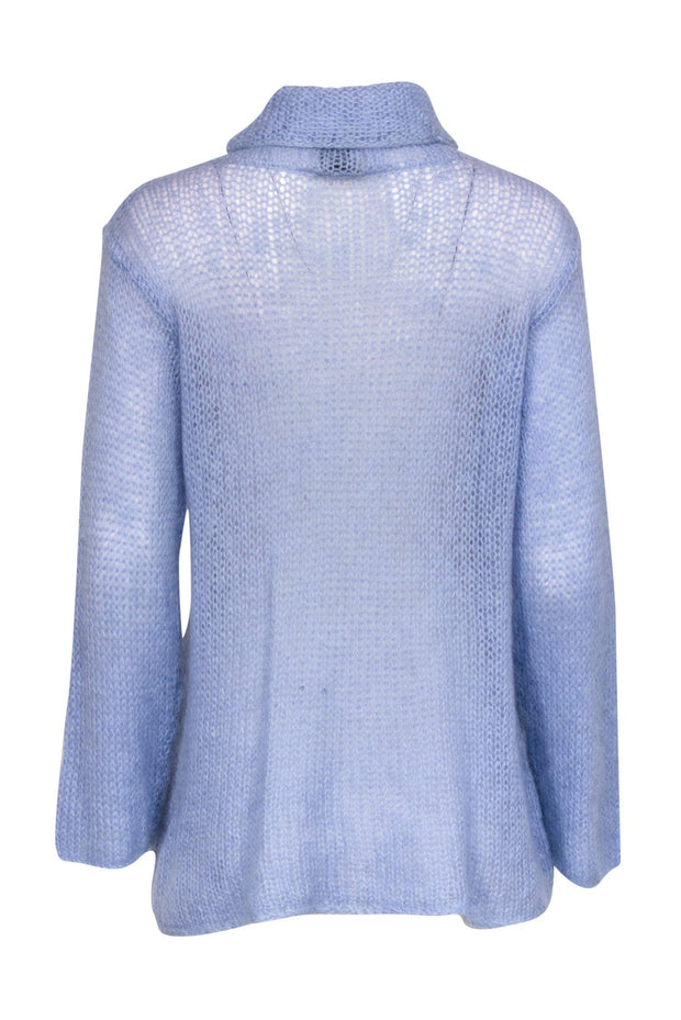 Current Boutique-Eileen Fisher - Light Blue Mohair Blend Knit Turtleneck Sz L