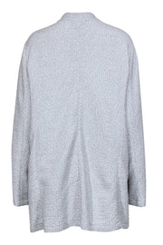 Current Boutique-Eileen Fisher - Light Grey Button Down Textured Sweater Sz XL