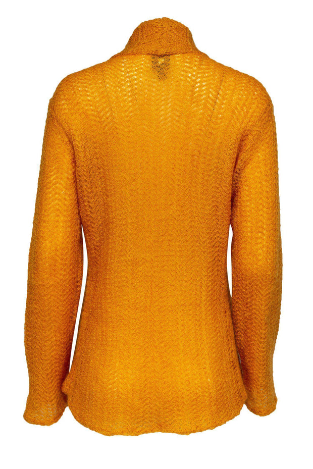 Current Boutique-Eileen Fisher - Mustard Mohair Blend Knit Cardigan Sz M