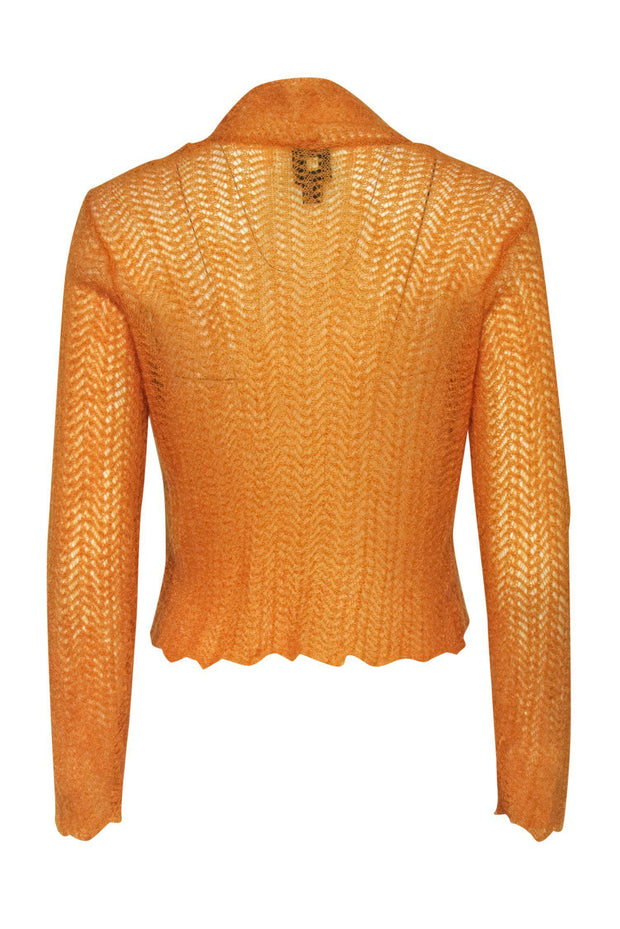 Current Boutique-Eileen Fisher - Orange Cropped Knit Cropped Cardigan Sz PM