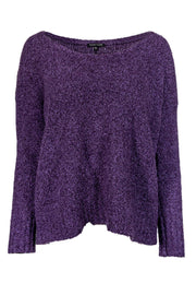 Current Boutique-Eileen Fisher - Purple Teddy Merino Wool Blend Sweater Sz S