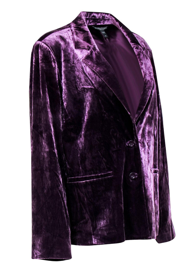 Current Boutique-Eileen Fisher - Purple Velvet Blazer Sz XL