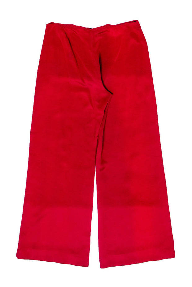 Current Boutique-Eileen Fisher - Red Wide Leg Silk Dress Pants Sz S