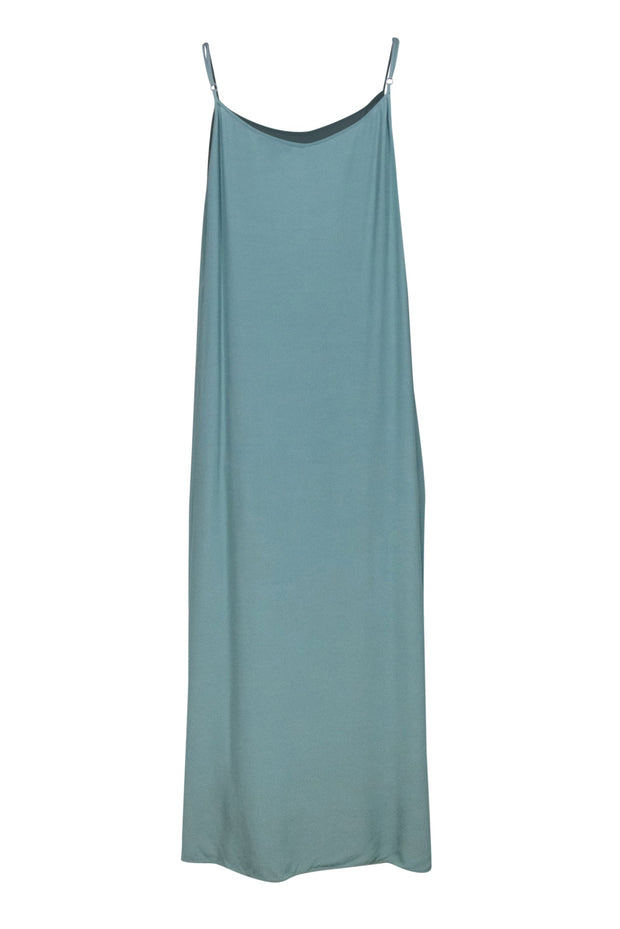 Current Boutique-Eileen Fisher - Seafoam Green Sleeveless Maxi Slip Dress Sz L