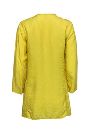 Current Boutique-Eileen Fisher - Yellow Linen Button Down Tunic Sz S