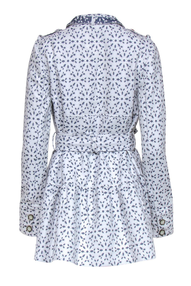 Current Boutique-Elevenses by Anthropologie - Chambray & White Eyelet Button-Front Dress Sz 8