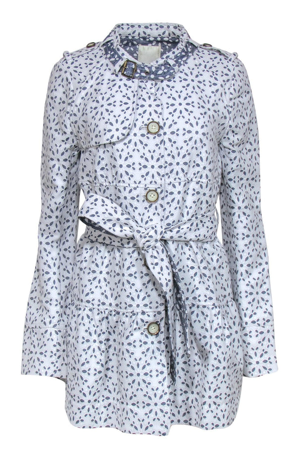 Current Boutique-Elevenses by Anthropologie - Chambray & White Eyelet Button-Front Dress Sz 8