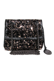 Current Boutique-Elie Tahari - Black Leather Crossbody w/ Brown Sequins