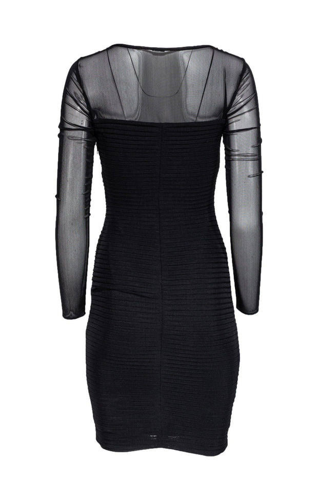 Current Boutique-Elie Tahari - Black Pintucked Bodycon Dress Sz 2