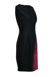 Current Boutique-Elie Tahari - Black & Red Ombre Printed Sleeveless Sheath Dress Sz 8