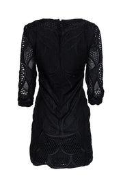 Current Boutique-Elie Tahari - Black Silk & Cotton Eyelet Dress Sz 2