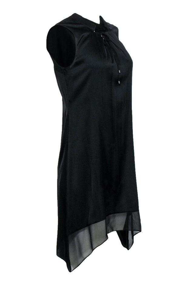 Current Boutique-Elie Tahari - Black Sleeveless Shift Dress w/ Neck Tie Sz 8