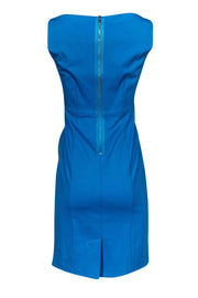 Current Boutique-Elie Tahari - Bright Blue Plunge Sheath Dress Sz 2