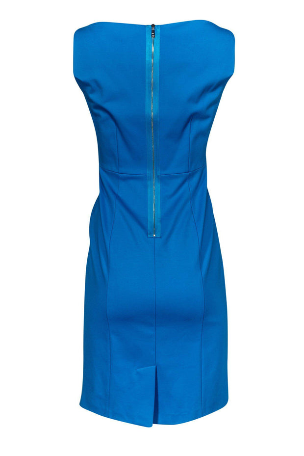 Current Boutique-Elie Tahari - Bright Blue Plunge Sheath Dress Sz 2