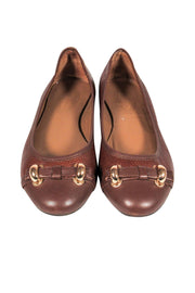 Current Boutique-Elie Tahari - Brown Leather Cap Toe Flats Sz 8.5