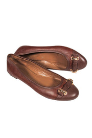 Current Boutique-Elie Tahari - Brown Leather Cap Toe Flats Sz 8.5