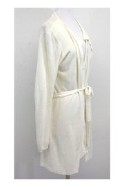 Current Boutique-Elie Tahari - Cream Linen Long Cardigan Sz M