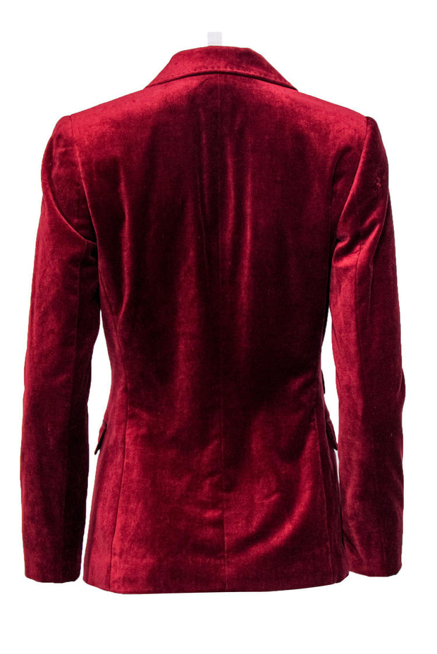 Current Boutique-Elie Tahari - Deep Red Velvet Blazer Sz S