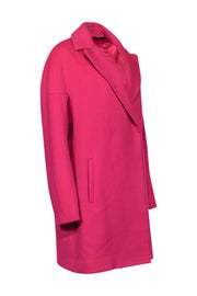 Current Boutique-Elie Tahari - Fuschia Wool Blend Pea Coat Sz L