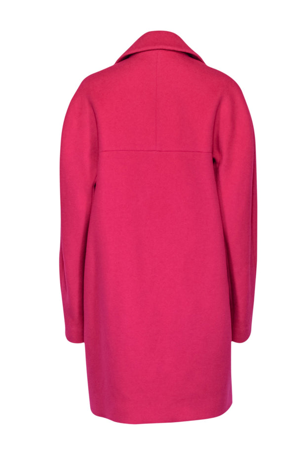 Current Boutique-Elie Tahari - Fuschia Wool Blend Pea Coat Sz L