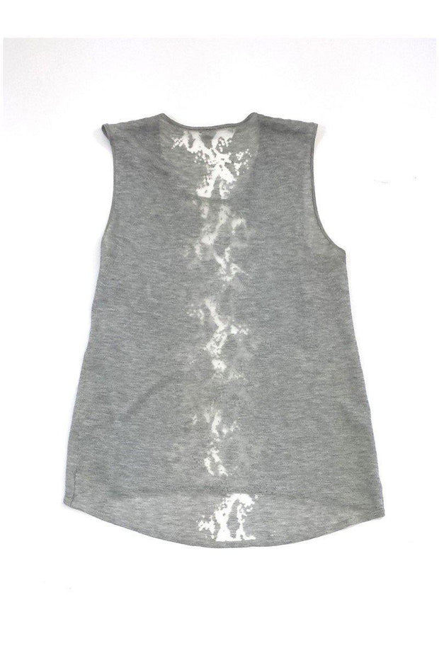 Current Boutique-Elie Tahari - Grey Burnout Sleeveless Top Sz S