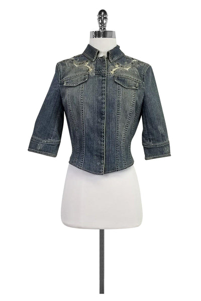 Current Boutique-Elie Tahari - Light Wash Denim Jacket Sz S