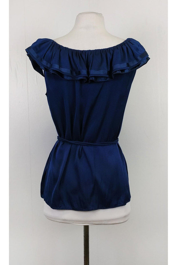 Current Boutique-Elie Tahari - Navy Off-the-Shoulder Top Sz M