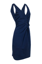 Current Boutique-Elie Tahari - Navy Plunge Sheath Dress w/ Ruching Sz 10