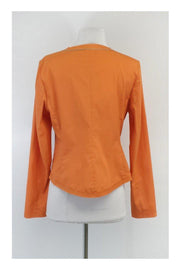 Current Boutique-Elie Tahari - Orange Button-Up Long Sleeve Top Sz 10