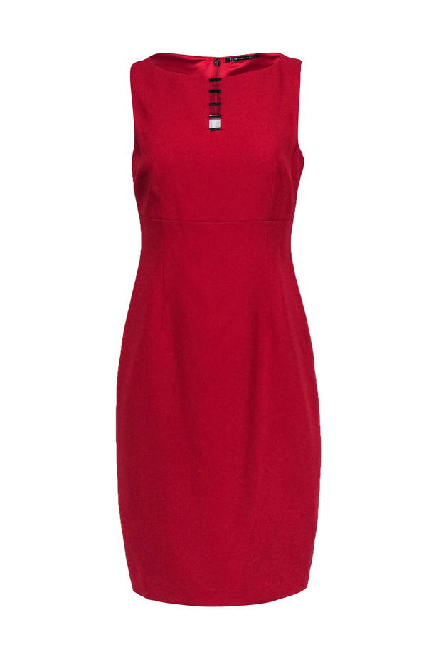 Current Boutique-Elie Tahari - Red Sleeveless Sheath Dress Sz 6