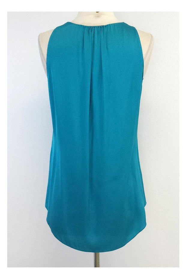 Current Boutique-Elie Tahari - Teal Silk Sleeveless Top Sz S