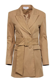 Current Boutique-Elisabetta Franchi - Tan Double Breasted Trench Coat Sz M