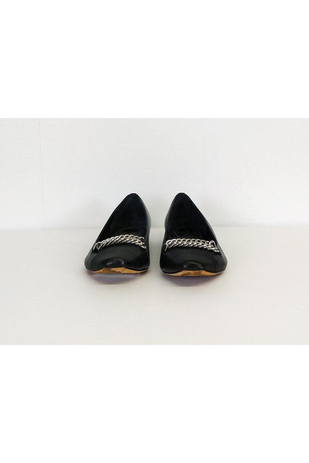 Current Boutique-Elizabeth & James - Black Chain Flats Sz 9.5