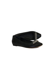 Current Boutique-Elizabeth & James - Black Chain Flats Sz 9.5