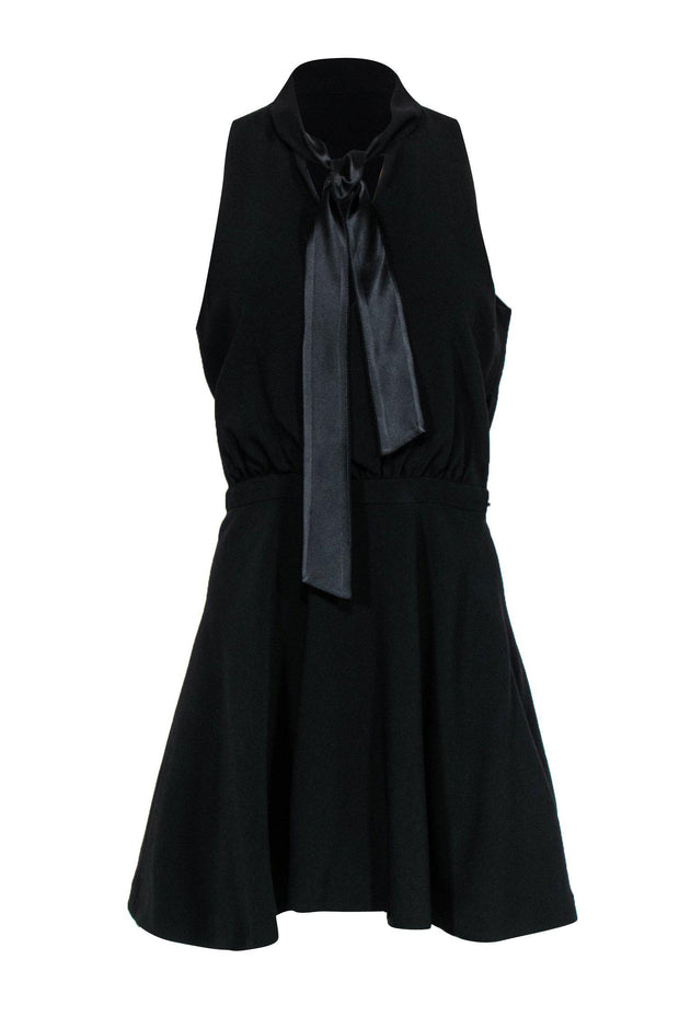 Current Boutique-Elizabeth & James - Black Fit & Flare Dress w/ Tie Front Sz 8