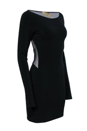 Current Boutique-Elizabeth & James - Black Long Sleeve Bodycon Dress w/ Mesh Back Sz M