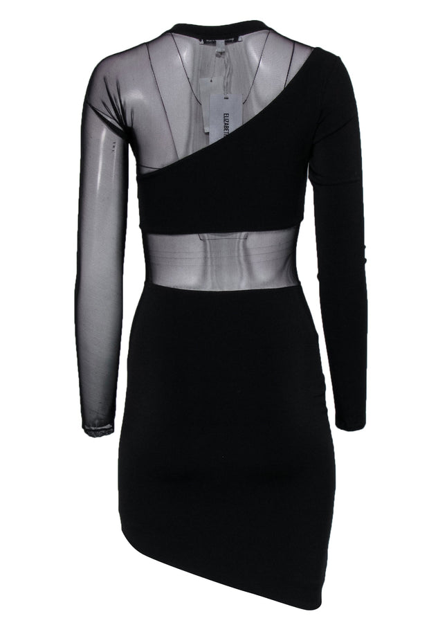 Current Boutique-Elizabeth & James - Black Mesh Sleeve Bodycon Dress w/ Cutouts Sz XS