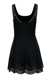 Current Boutique-Elizabeth & James - Black Sleeveless Laser Cut Print Mini Dress Sz 6