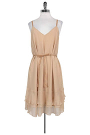 Current Boutique-Elizabeth & James - Champagne Chiffon Shift Dress Sz 6