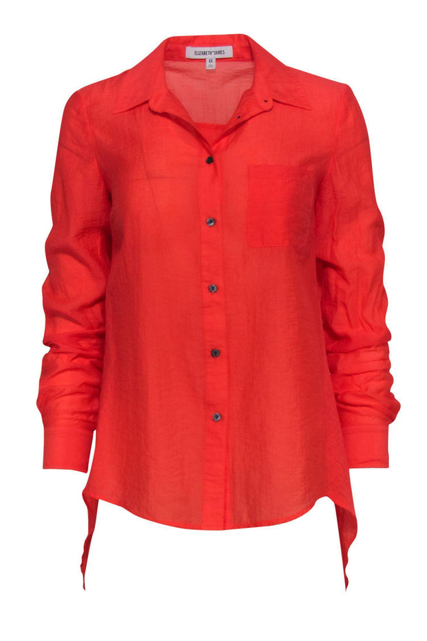 Current Boutique-Elizabeth & James - Coral Open-Back Button-Up Top Sz XS