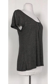 Current Boutique-Elizabeth & James - Grey Mesh Trim T-Shirt Sz S