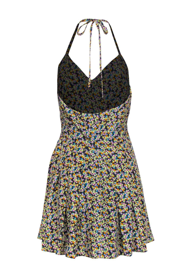 Current Boutique-Elizabeth & James - Multicolored Printed Halter Fit & Flare Dress Sz M